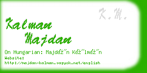 kalman majdan business card